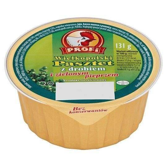 Profi Pasztet Z Zielonym Pieprzem 131g/ Pastete mit Geflügel und grünem Pfeffer - Polskashop24.de