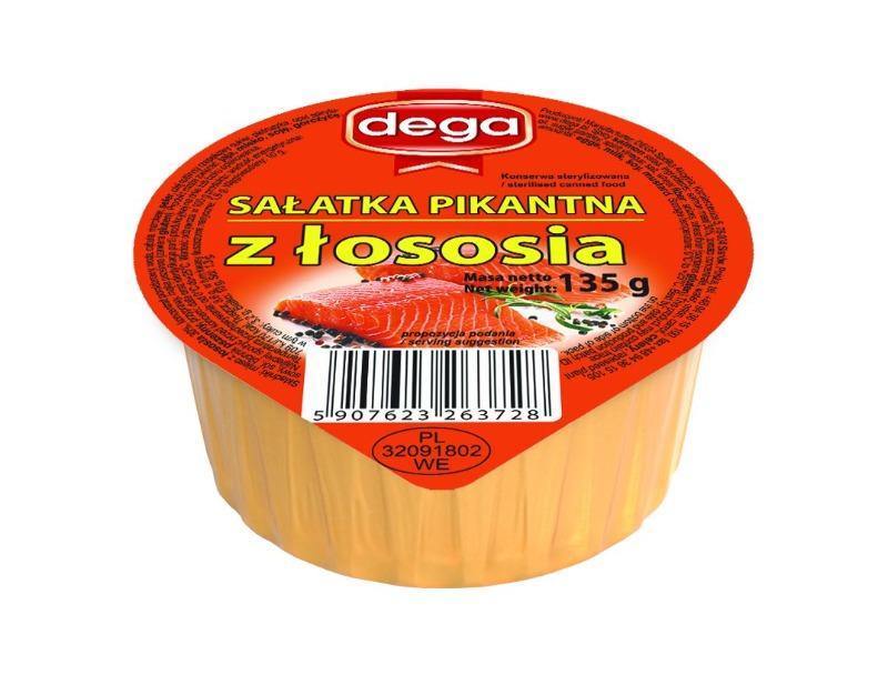 Salatka pikantna z lososia Dega Lachs Brotaufstrich 135g - Polskashop24.de - Online Supermarkt mit Lebensmittel aus Polen