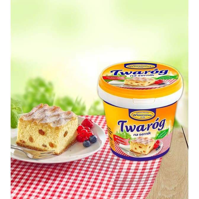 Twarog na Sernik kaufen - Käsekuchen Quark 1kg Eimer - Włoszczowa - Polskashop24.de - Online Supermarkt mit Lebensmittel aus Polen