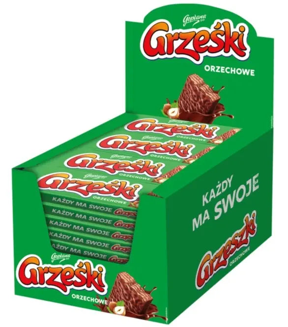 Grzeski Polnische Waffelriegel mit Hasselnuss (Orzechowe) 36g