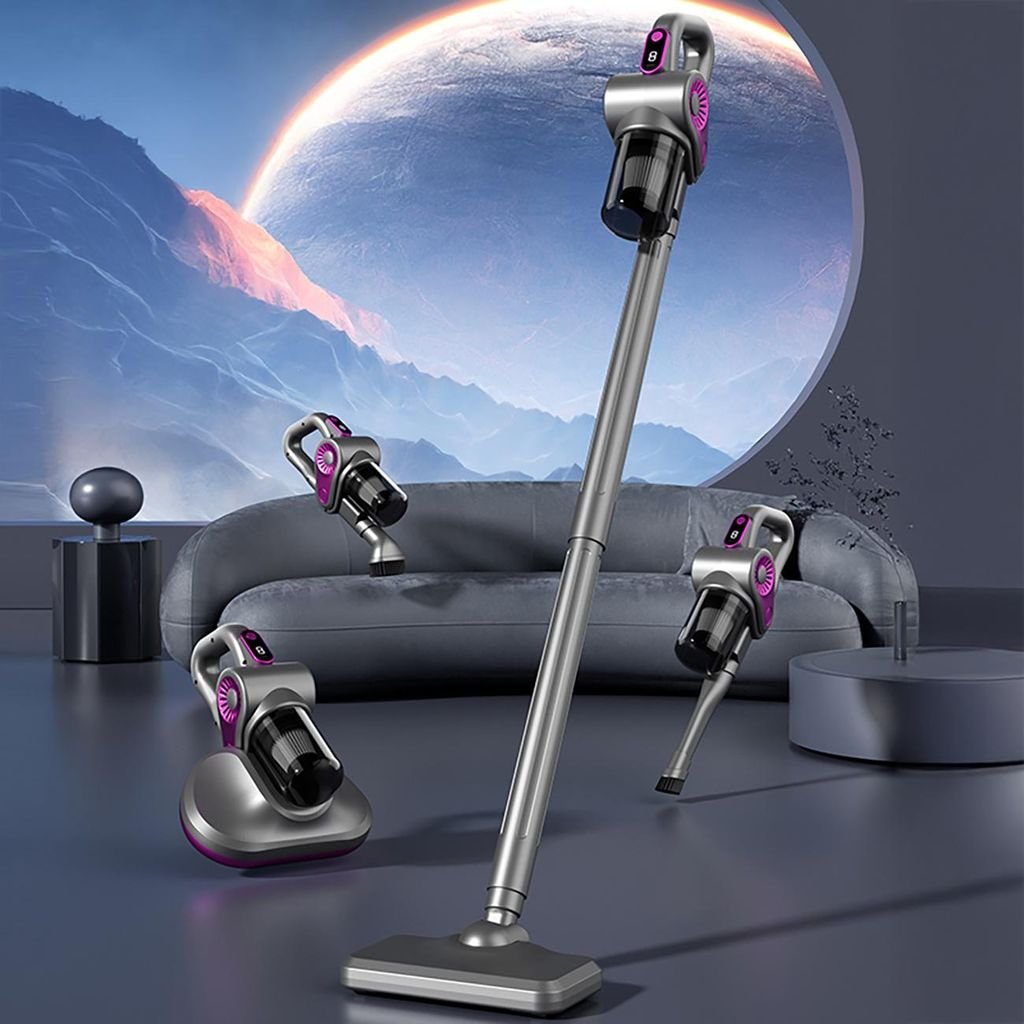 4-in-1 Akku-Handstaubsauger mit Hausstaubmilbenbürste – Grau - Polskashop24