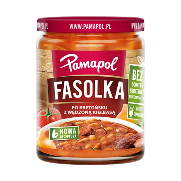 Pamapol Fasolka po Bretońsku z Kiełbasą 500g – Polnische Bohnen mit Wurst