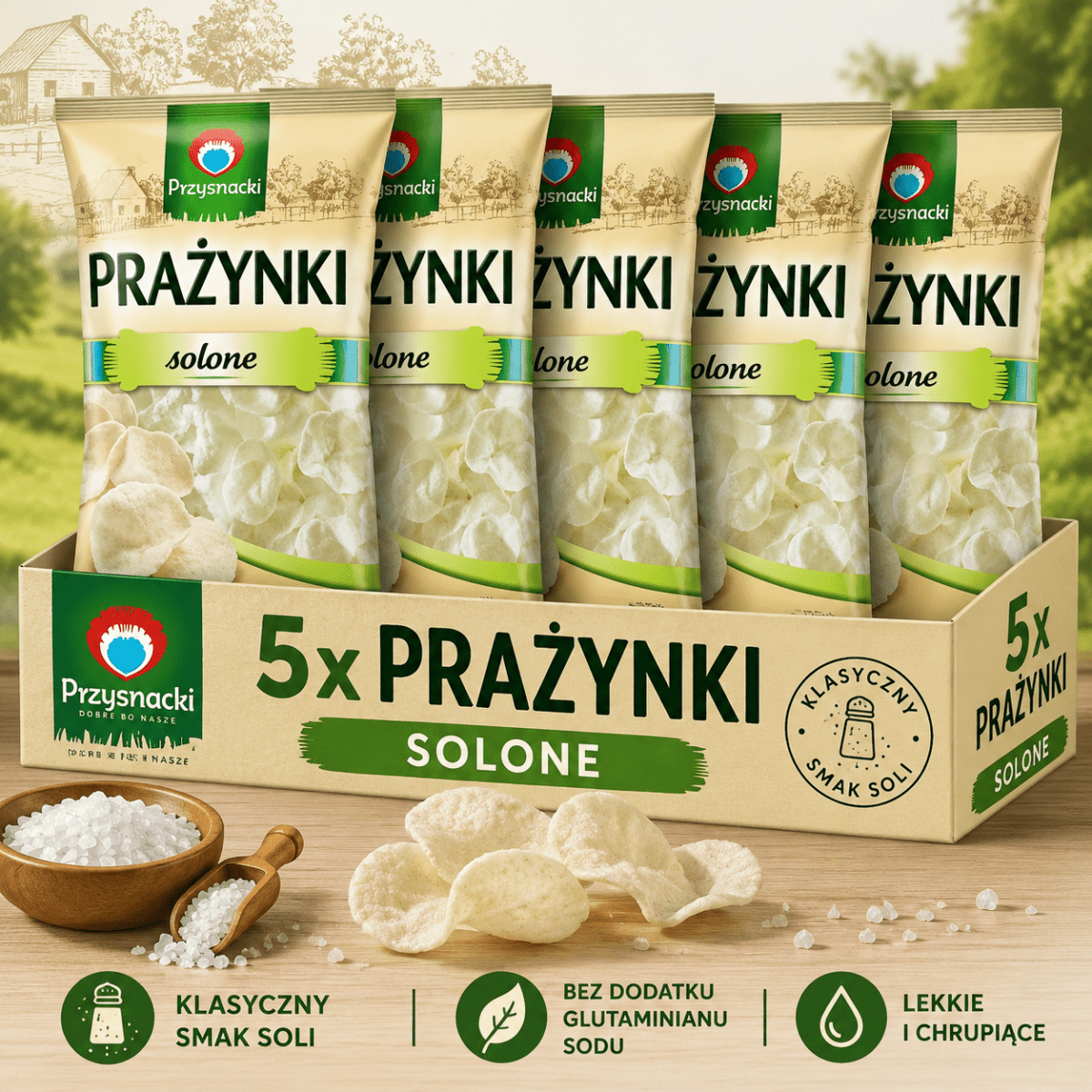 5er Bundle Prazynki gesalzen Chips 550g - Polskashop24