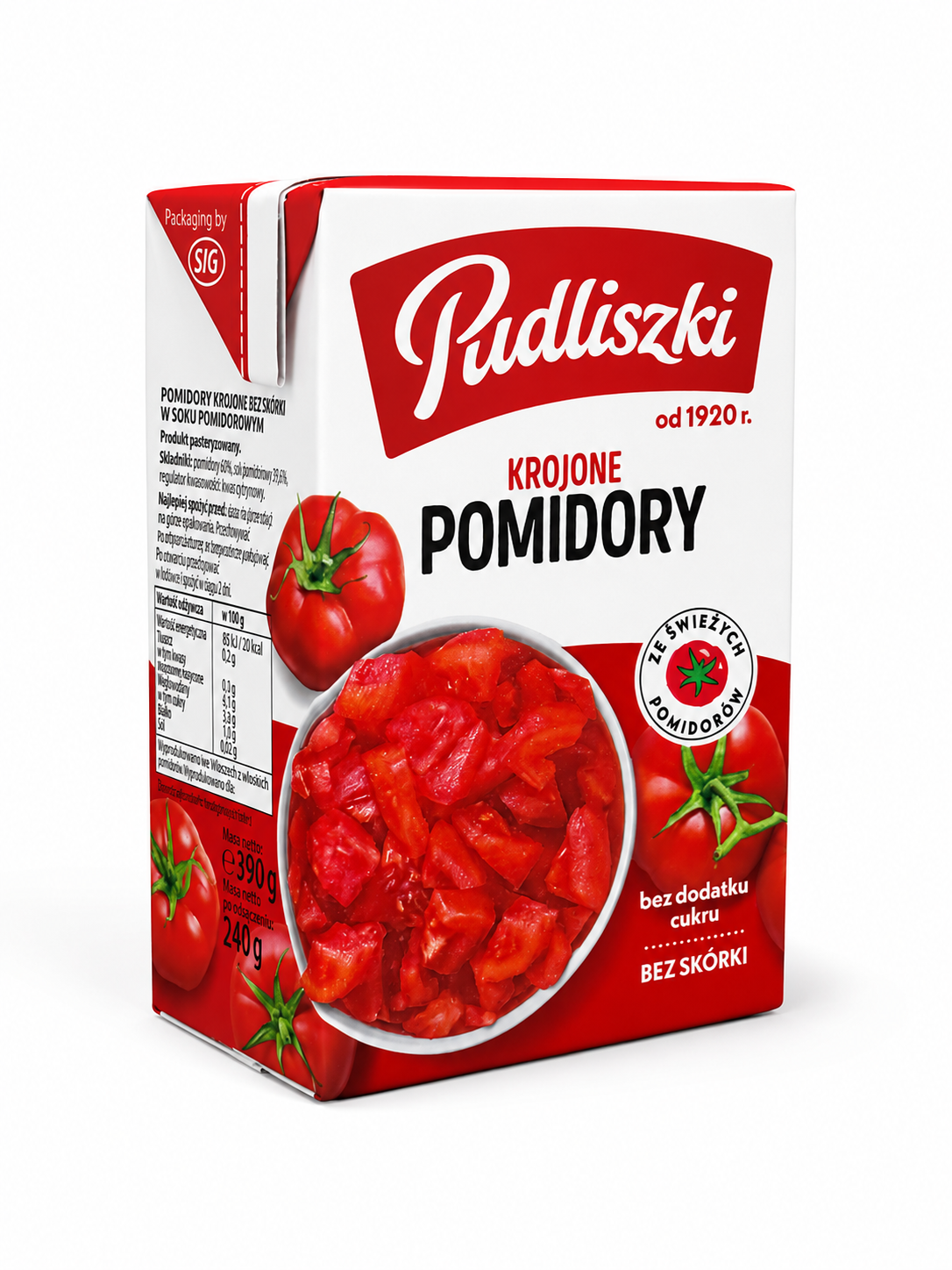 Gehackte Tomaten Pomidory Krojone w Soku 390g - Pudliszki