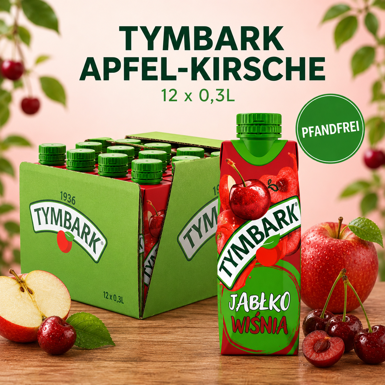 Apfel-Kirsch Getränk 12 x 0,3l - Tymbark