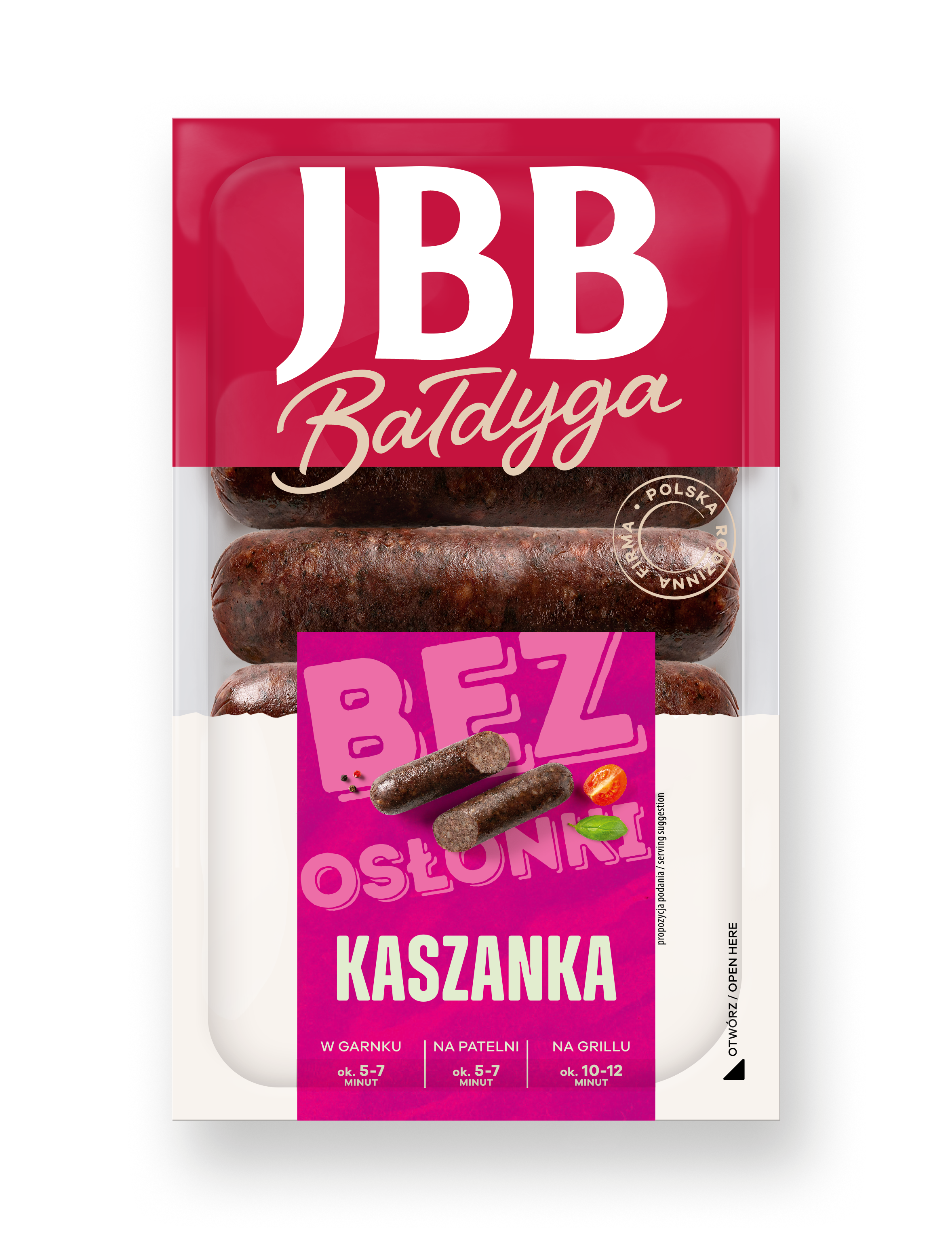 JBB Baldyga Kaszanka ohne Hülle 470g - Polnische Blutwurst mit hohem Fleischanteil, ideal zum Grillen