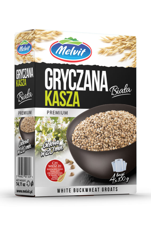 Melvit Buchweizengrütze weiß 4 x 100 g - Polskashop24