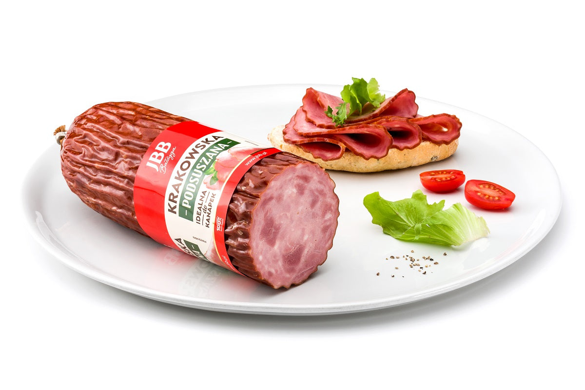 JBB Krakowska Podsuszana ca. 1,5kg - Traditionelle polnische Schweinewurst mit 89% Fleischanteil - Grob zerkleinerte Wurst von JBB Baldyga
