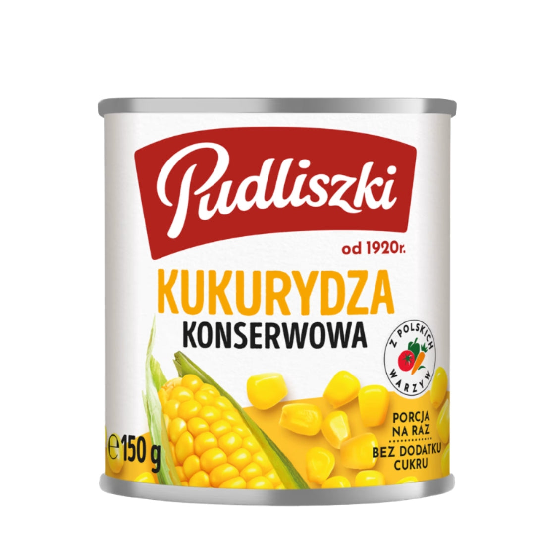 Pudliszki Kukurydza Konserwowa gelber Mais 150g - polnischer vakuumverpackter Dosenmais
