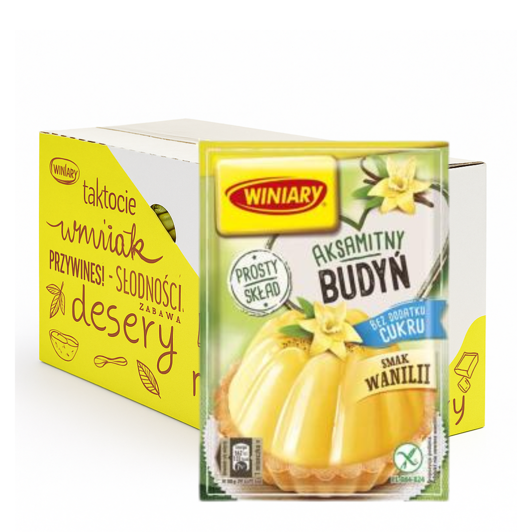 Winiary Aksamitny budyń bez dodatku cukru smak wanilii 35g Vanillepudding