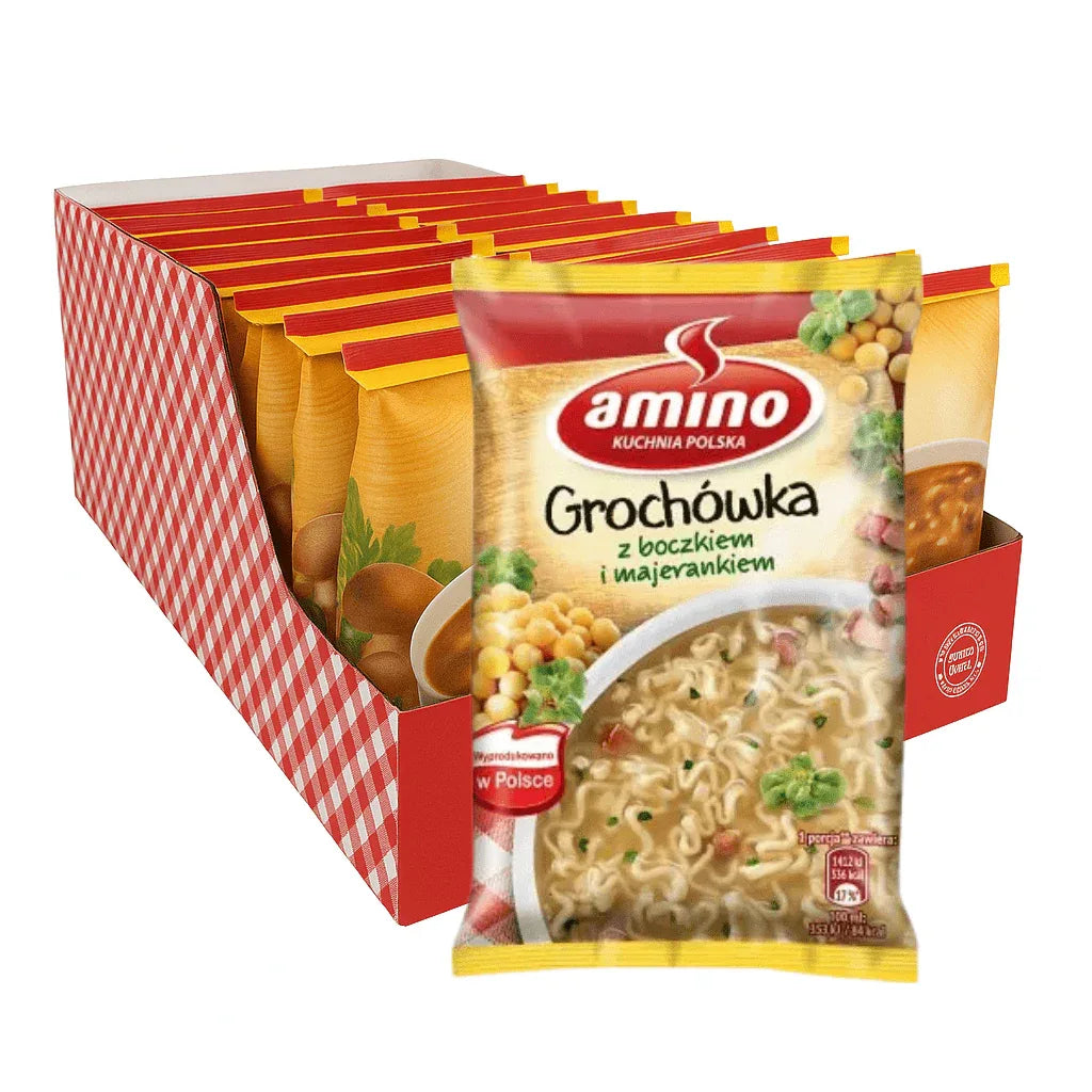 Amino Grochówka Erbsensuppe kaufen - 22er Karton Instant - Nudeln - Polnische Zupki Chińskie - Polskashop24