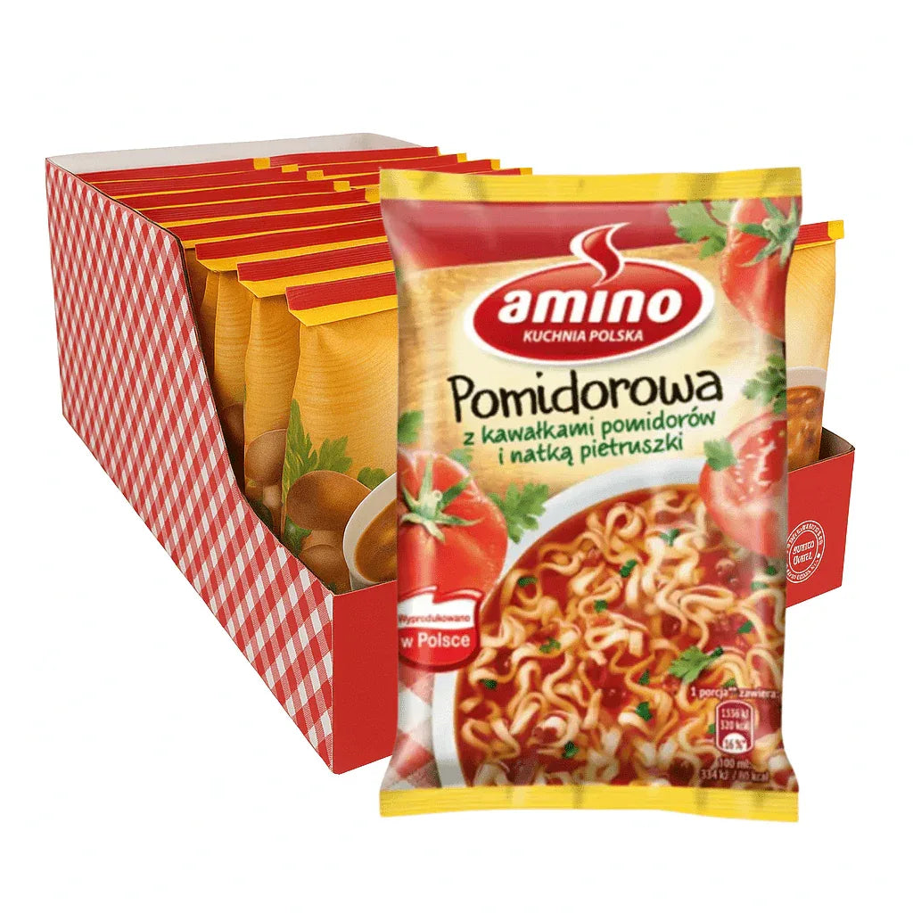 Amino Pomidorowa Tomatensuppe kaufen - 22er Karton Instant - Nudeln - Polnische Zupki Chińskie - Polskashop24