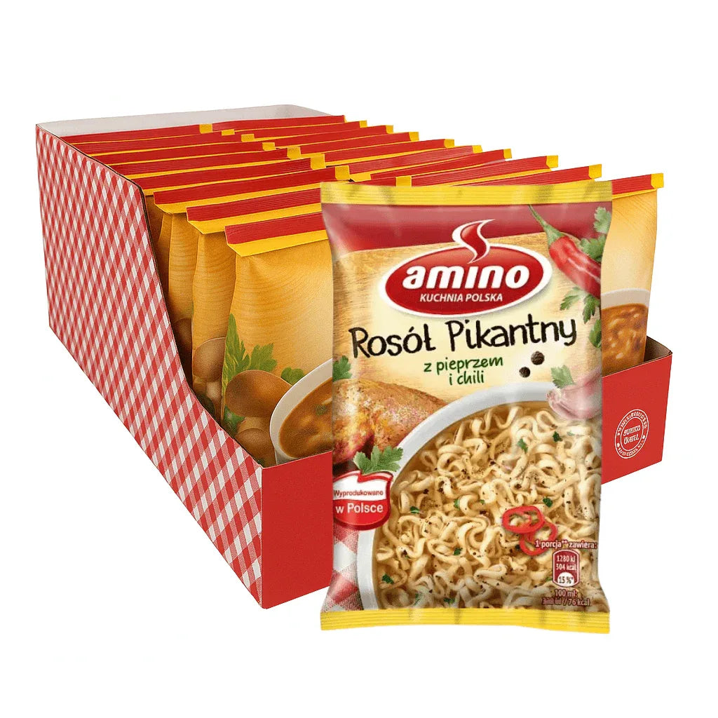 Amino Rosół Pikantny kaufen - 22er Karton Hühnersuppe Pikant - Polnische Instant - Nudeln - Polskashop24