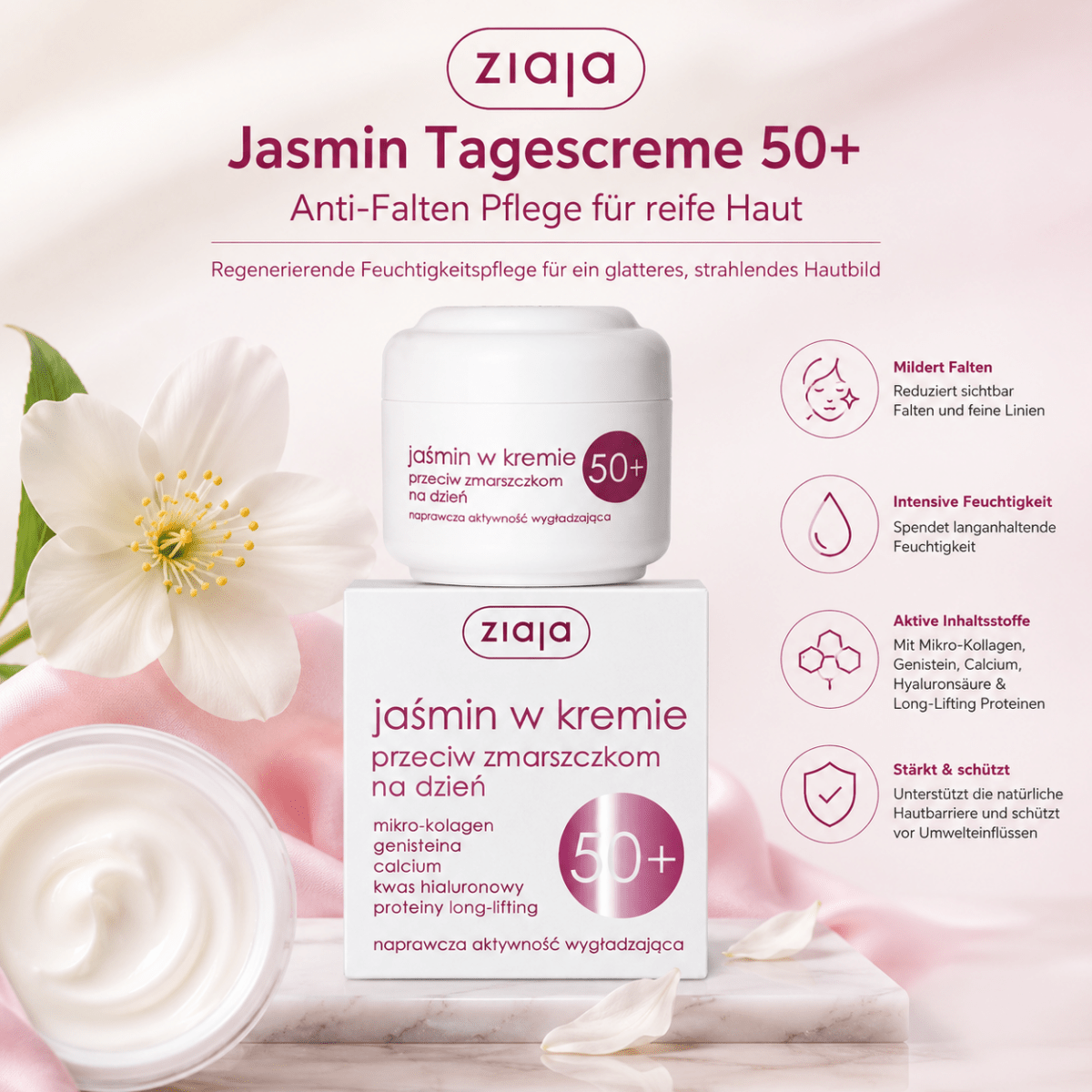 Antifaltencreme Tag 50+ Krem 50+ na Dzień 50ml - Ziaja - Polskashop24