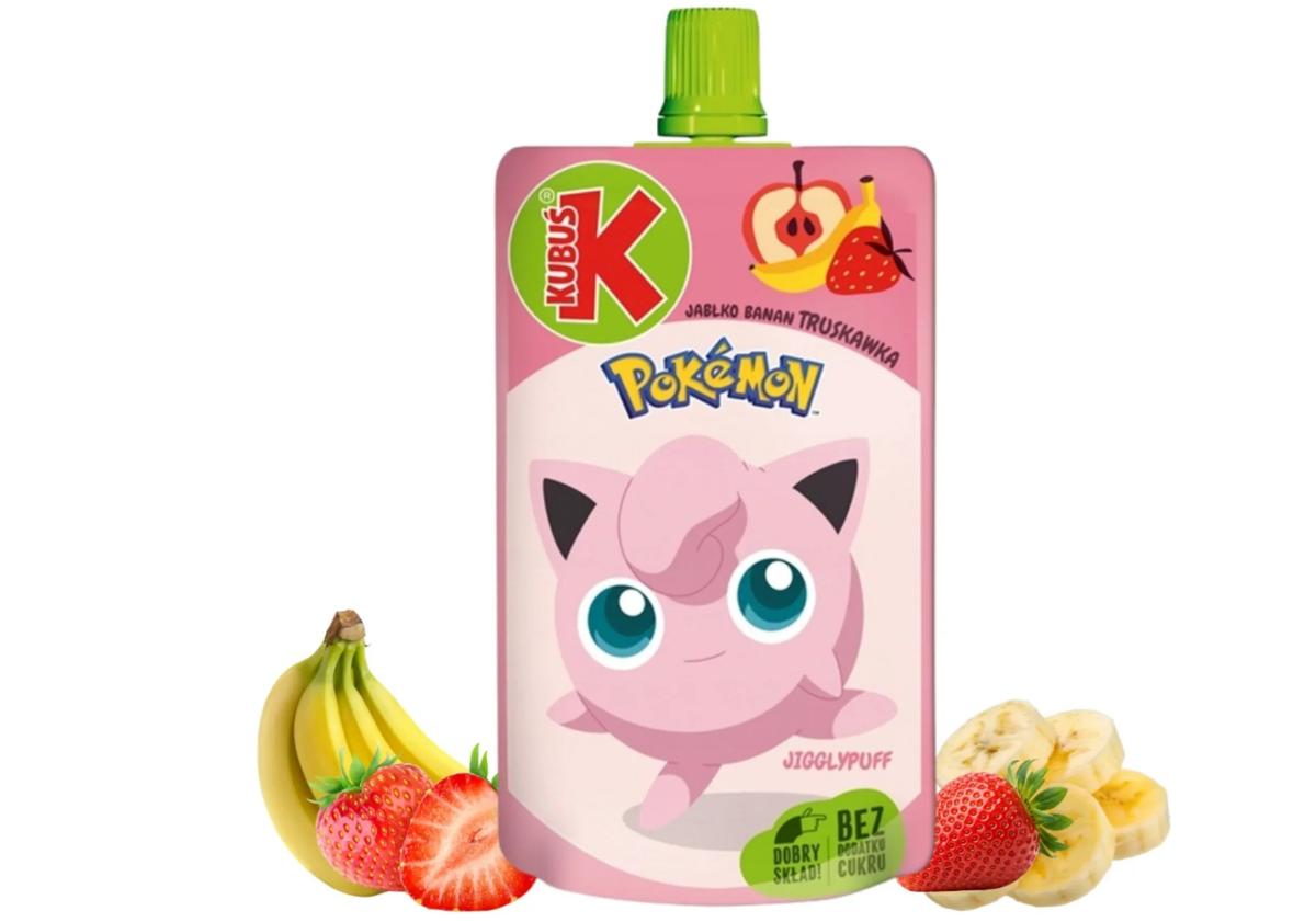Apfel - Banane - Erdbeer - Mus Pokemon 100g - Kubuś - Polskashop24