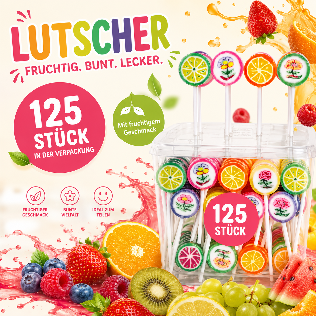 Lutscher Muster Mix Lizak deseń mix 8g - Astra