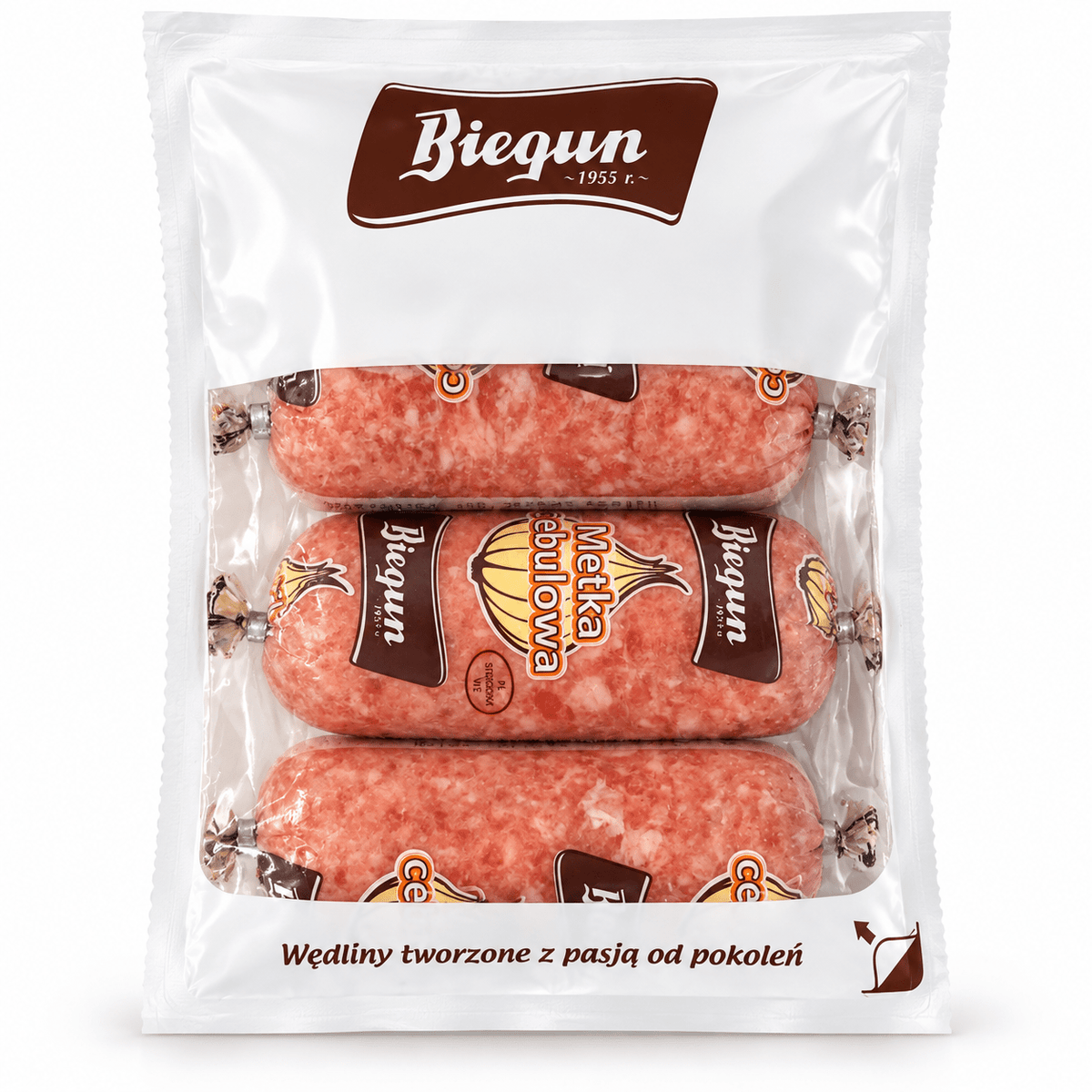 Biegun Zwiebelmettwurst Metka Cebulowa – komplette Packung mit 4 × 170 g, insgesamt 680 g