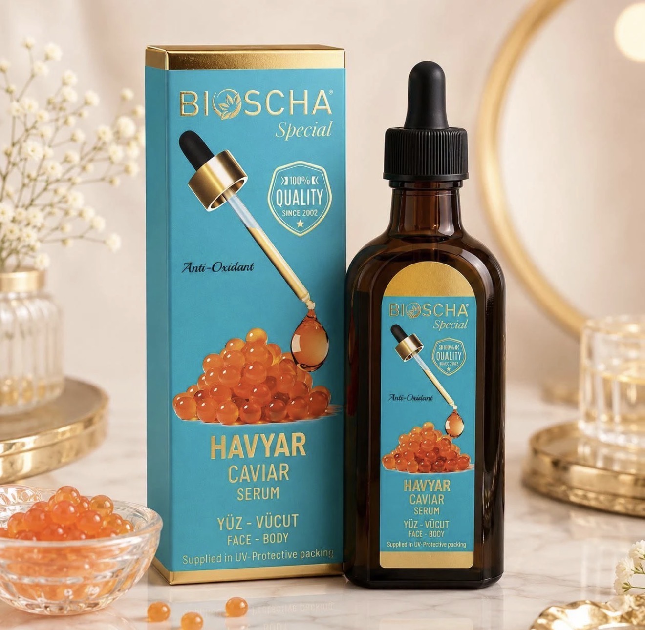 BIOSCHA Special rewitalizujące serum z kawiorem 100 ml do twarzy i ciała