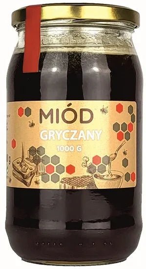 Buchweizenhonig - Miód pszczeli gryczany 1kg - Mazurskie Miody - Polskashop24