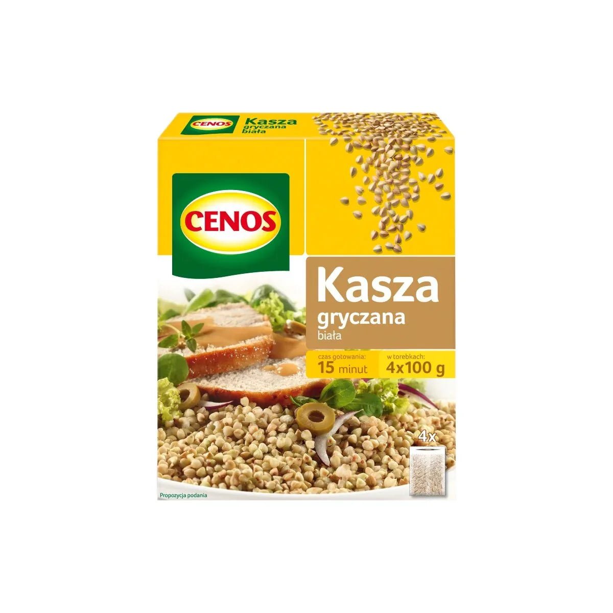 Cenos Weiße Buchweizengrütze - Kasza gryczana biala 400 g (4 Beutel) - Polskashop24