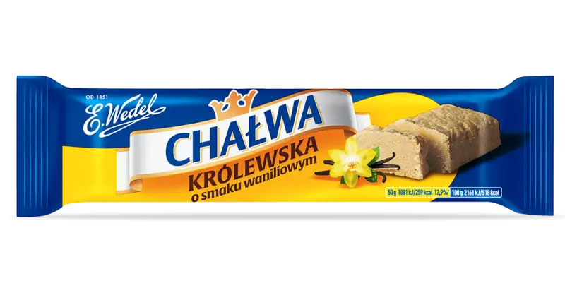 Wedel Chalwa Waniliowa Halva mit Vanillegeschmack 50g - polnische Sesam-Halva