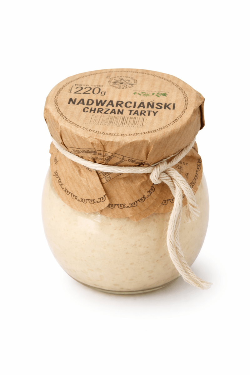 Chrzan Tarty Nadwarciański 220g/ Geriebener Meerrettich – Nadwarciańska Specjały - Polskashop24