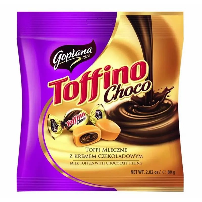 Cukierki Toffino Czekoladowe - Milchbonbons mit Schokofüllung 80g - Goplana - Polskashop24