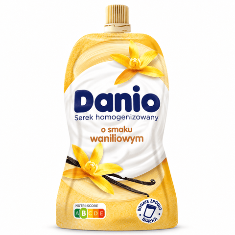 Danone Danio Vanilledessert im Trinkbeutel – 120 g