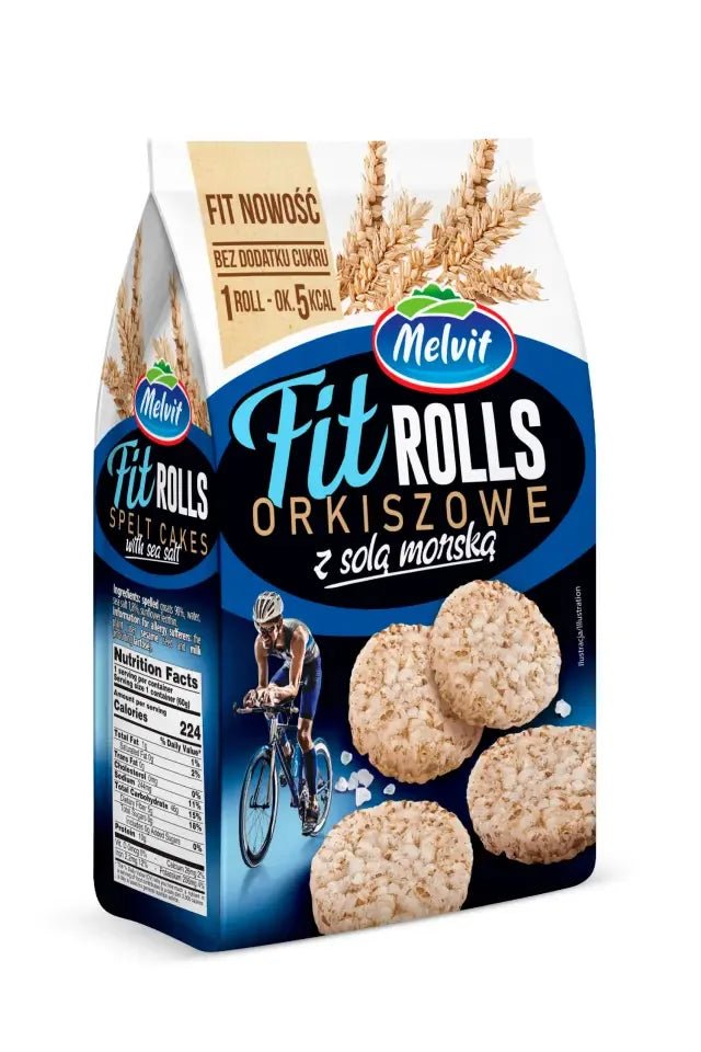 Dinkel - Reiswaffeln mit Meersalz - Fit Rolls Orkiszowe 60g - Melvit - Polskashop24
