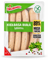 Drobimex Kiełbasa Biała Luksusowa 400 g – polnische Weißwurst aus 89 % Hähnchenfleisch, Vorderseite