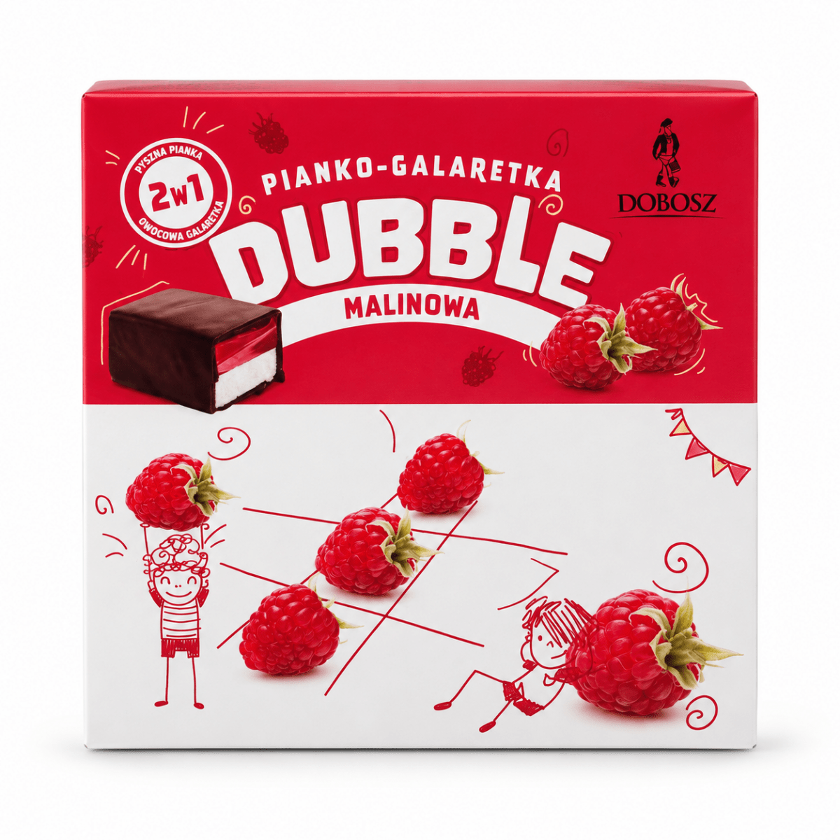 Dubble Malinowa Himbeer Schaum-Gelee-Bonbons in Schokolade 400 g – Dobosz - Polskashop24