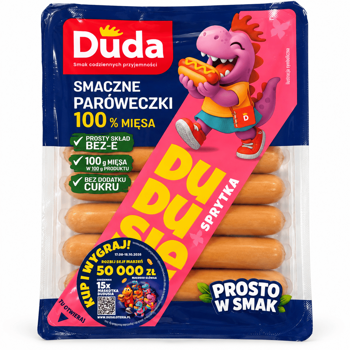 Duda Dudusie Smaczne Paróweczki 200 g – polnische Würstchen aus Hähnchenfleisch und Schweinefleisch in Originalverpackung