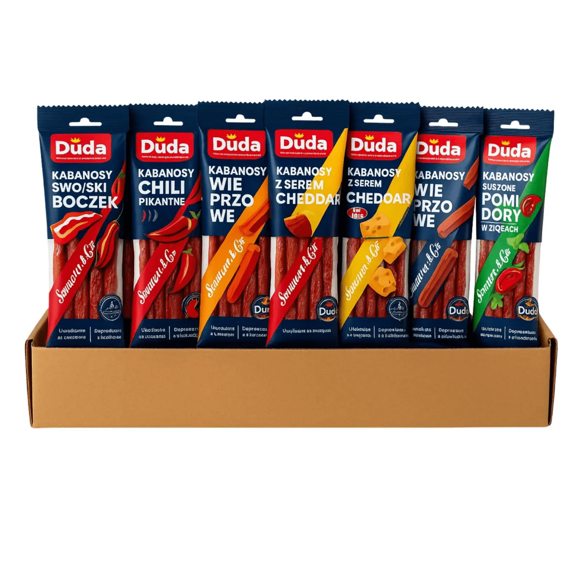DUDA - Kabanossi Mix Bundle 6x95g (alle Geschmacksrichtungen) - Polskashop24