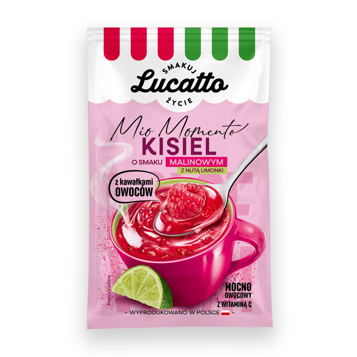Emix Lucatto Kisiel Himbeere-Limette 31,5 g – Polnischer Instant-Kisiel - Polskashop24
