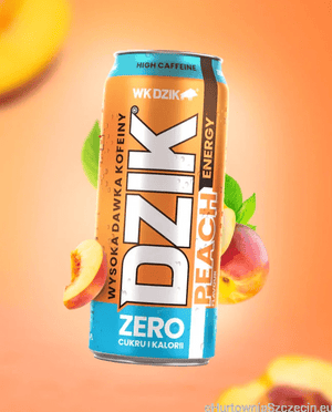 Energy Drink Zero Peach Pfirsich 500ml - DZIK (zzgl. 0,25€ Pfand) - Polskashop24