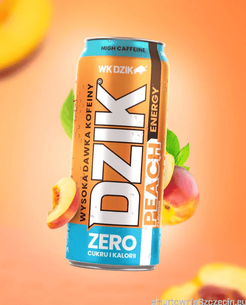 Energy Drink Zero Peach Pfirsich 500ml - DZIK (zzgl. 0,25€ Pfand) - Polskashop24