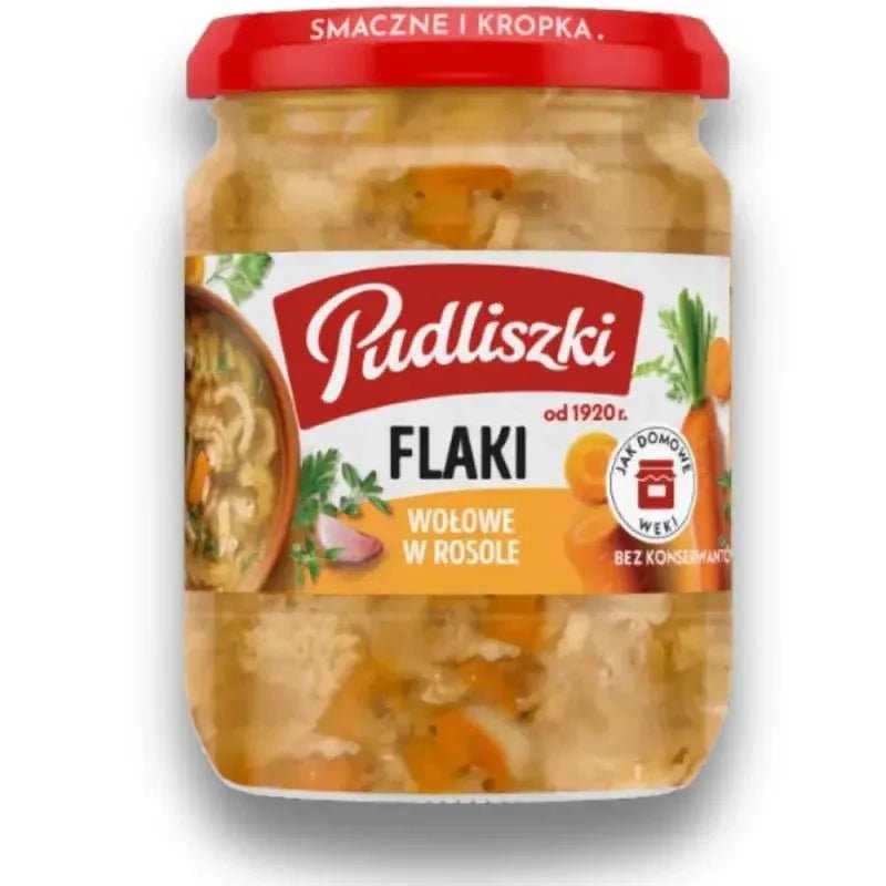 Flaki Wołowe w Rosole Rinderkutteln in Brühe 450g - Pudliszki - Polskashop24