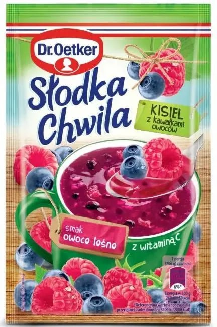 Fruchtdessert Kisiel Słodka Chwila mit Waldfrucht und Obststückchen - Słodka Chwila owoce leśne 31,5g - Dr. Oetker - Polskashop24