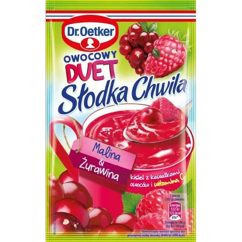 Fruchtdessert Slodka Chwila mit Himbeer - & Cranberry - Geschmack - Słodka Chwila malina i żurawina 32g - Dr. Oetker - Polskashop24