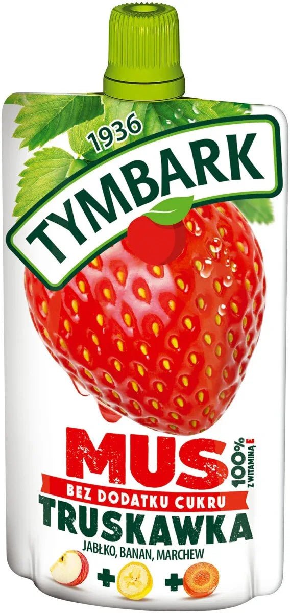 Fruchtmus Erdbeere Mus Truskawka 100% Owoców 120g - Tymbark - Polskashop24