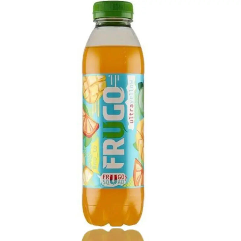 Frugo Ultrayellow Getränk 500ml PET Flasche Orange Mandarine Mango polnisches Erfrischungsgetränk