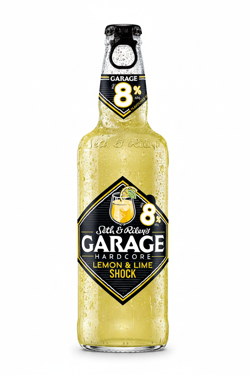 Garage Hardcore Lemon & Lime Shock — Starkes alkoholisches Getränk 8,0% 400ml