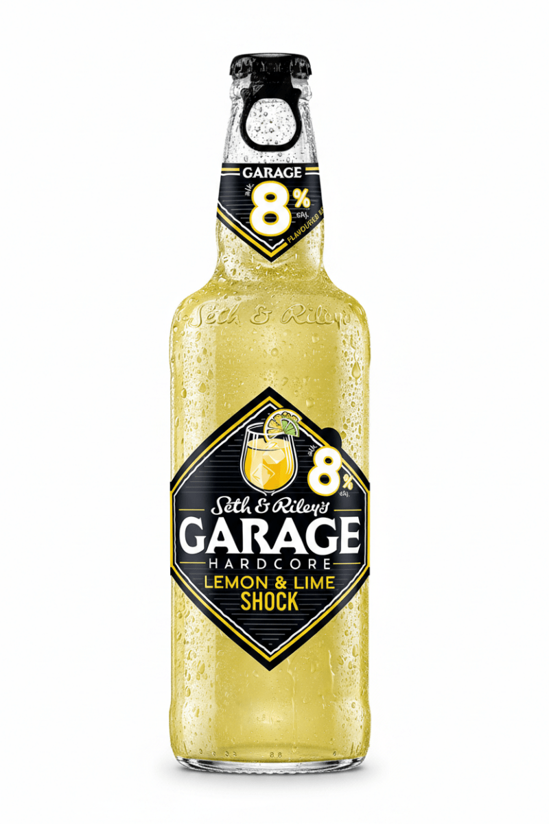 Garage Hardcore Lemon & Lime Shock — Starkes alkoholisches Getränk 8,0% 400ml - Polskashop24