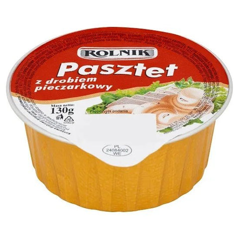 Geflügelpastete mit Champignons - Pasztet drobiowy z pieczarkami 130g - Rolnik - Polskashop24