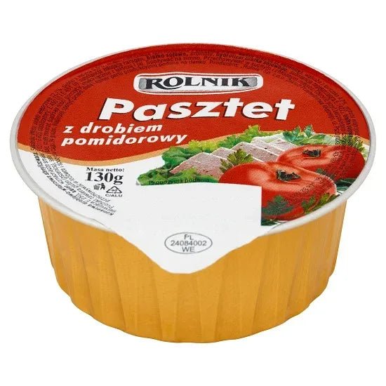 Geflügelpastete mit Tomate - Pasztet z drobiem pomidorowy 130g - Rolnik - Polskashop24