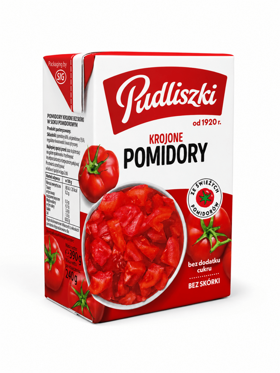 Gehackte Tomaten Pomidory Krojone w Soku 390g - Pudliszki - Polskashop24