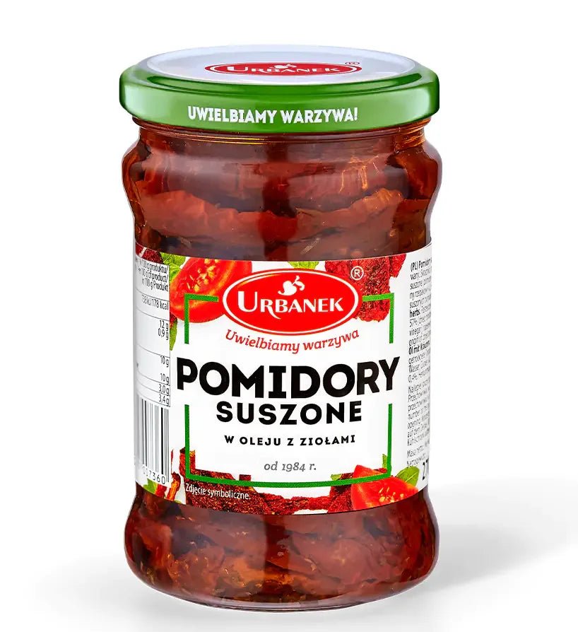 Getrocknete Tomaten in Öl mit Kräutern - 270g/150g - URBANEK - Polskashop24