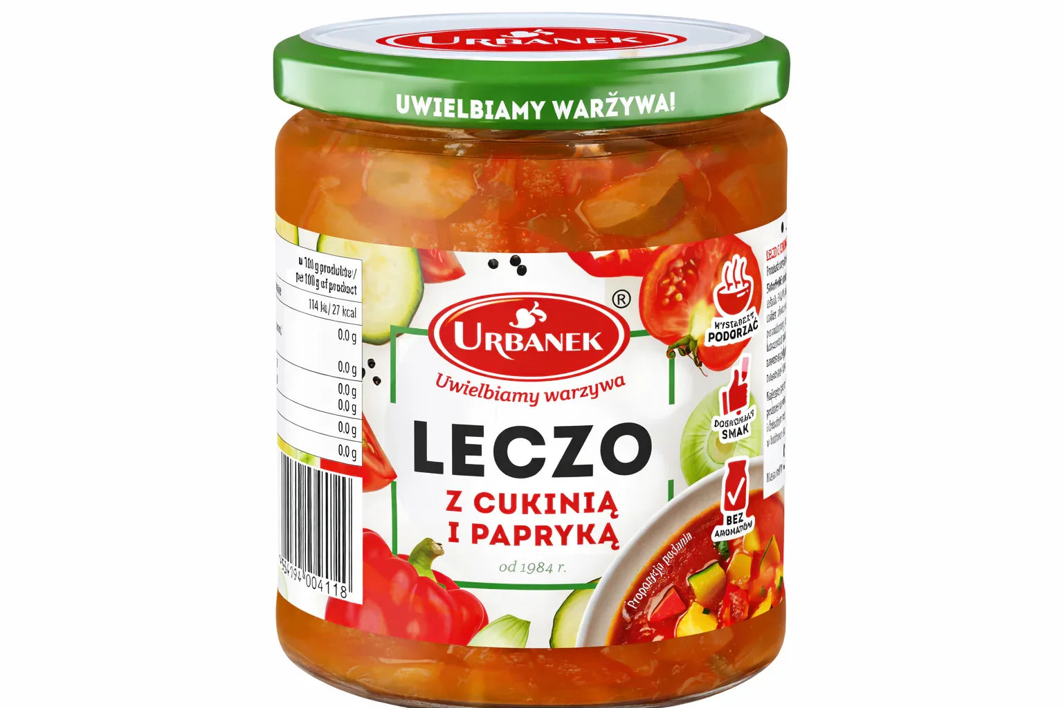 Leczo mit Zucchini und Paprika 500g von Urbanek - traditionelles polnisches Gemüsegericht mit Tomaten und Olivenöl
