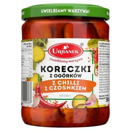 Gewürzgurken mit Chili und Knoblauch Koreczki 500g - Urbanek - Polskashop24