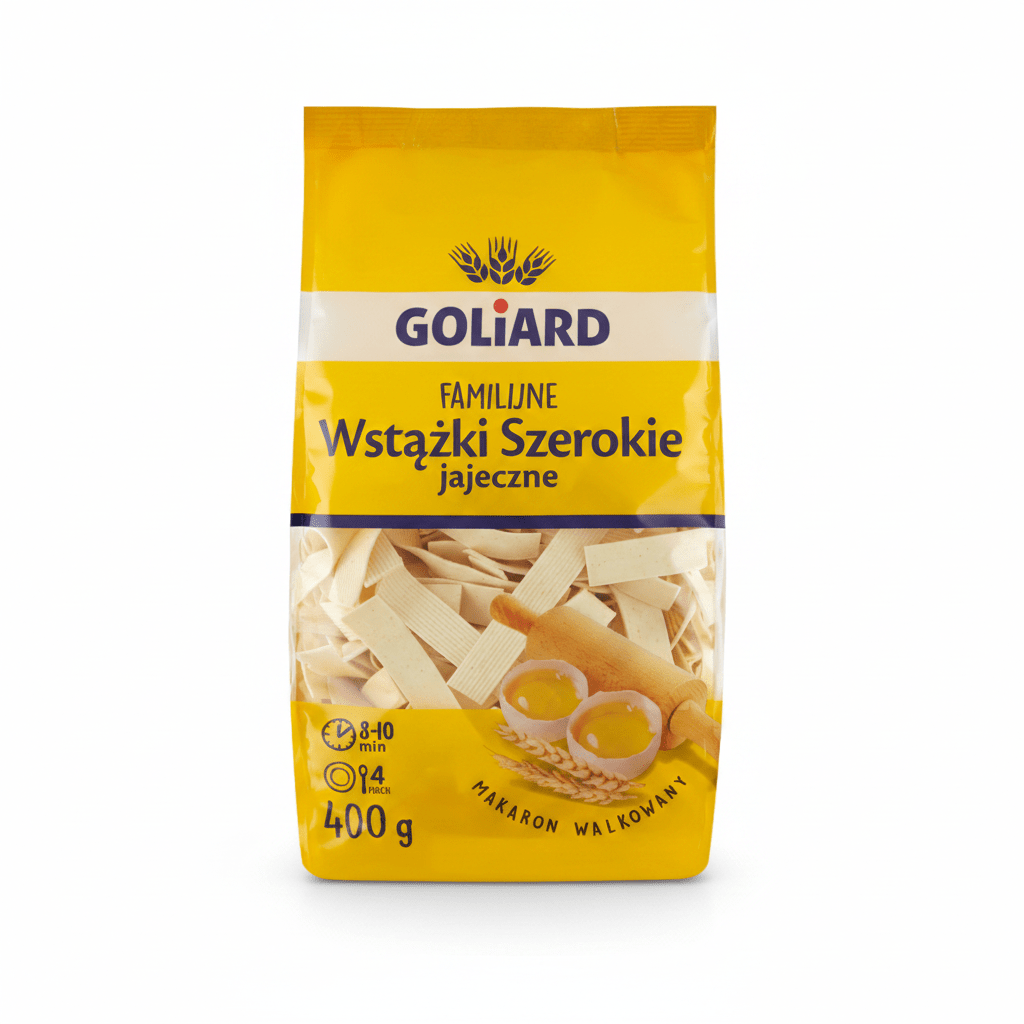 Goliard breite Bandnudeln Wstążki Szerokie Familijne 400 g – Polnische Eiernudeln - Polskashop24